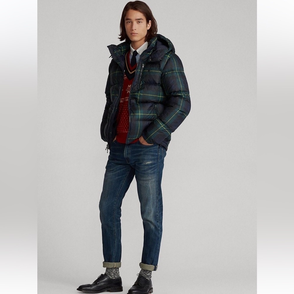 Polo Ralph Lauren Tartan Blackwatch Hooded Down Puffer Coat Jacket NWT 3XL XXXL - Picture 3 of 11